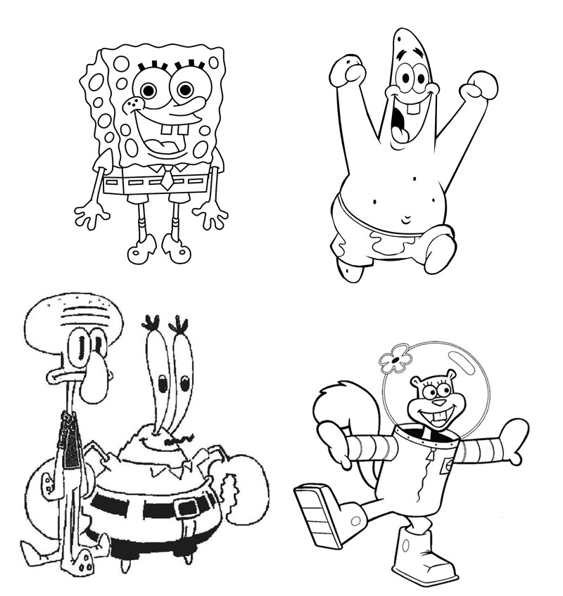 Sketsa Gambar  Kartun Spongebob  Dan Patrick